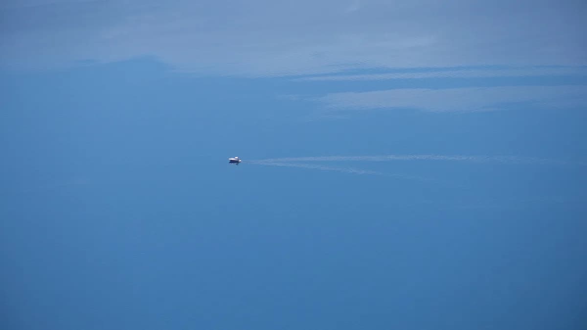 Boat cruising at lake Nahuel Huapi, Bariloche.