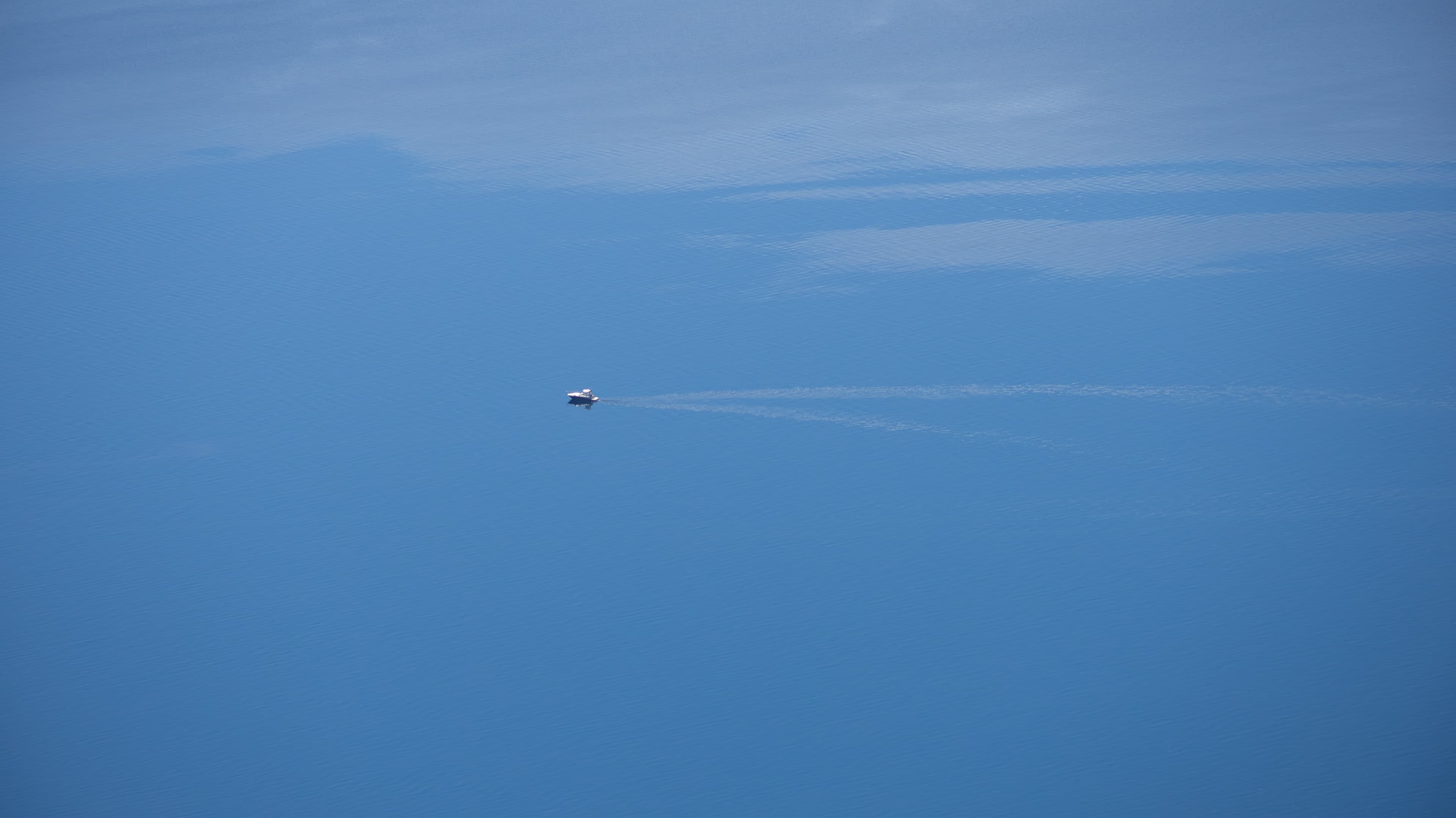 Boat cruising at lake Nahuel Huapi, Bariloche.
